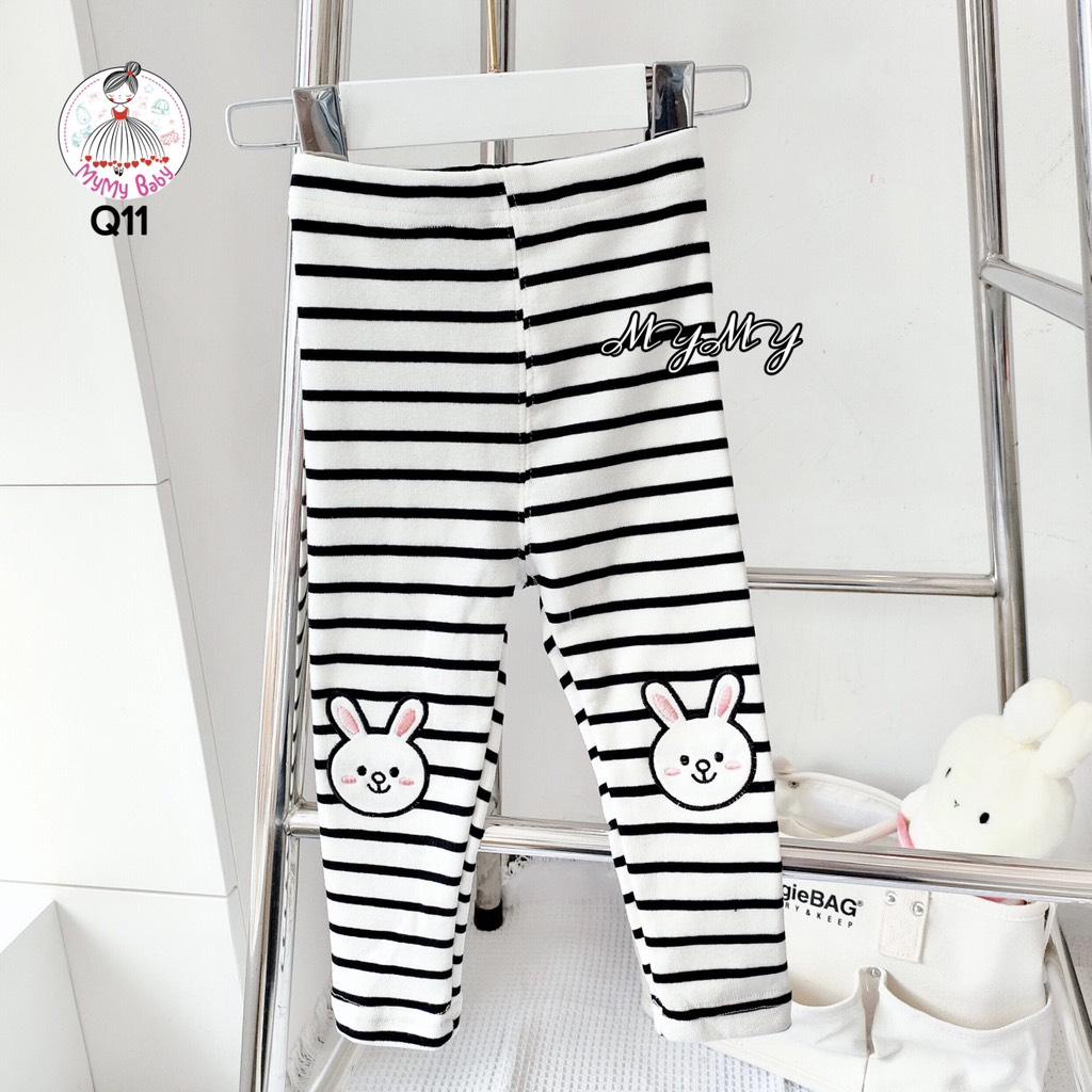 Quần legging sọc trắng đen thỏ