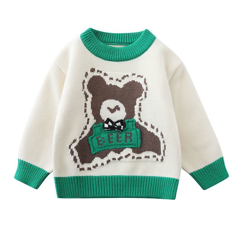 Áo Sweater Dệt Kim Lông Cừu Dày Dặn Phong Cách Hàn Quốc Thời Trang Thu Đông 2022 Cho Bé Trai