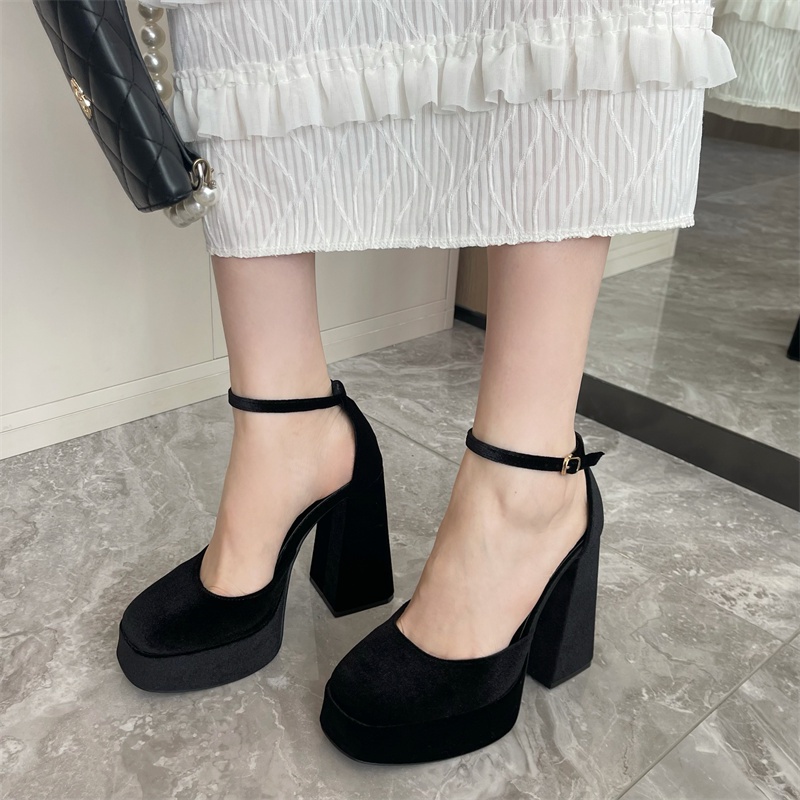 Xăng đan Cao Gót 13CM Mũi Tròn Phong Cách Hàn Quốc