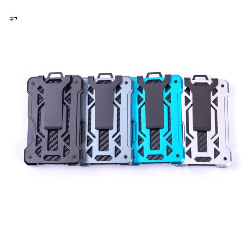 Ví Kẹp Tiền Bằng Kim Loại Nhôm Trong Suốt Có Huy Hiệu RFID Cho Nam