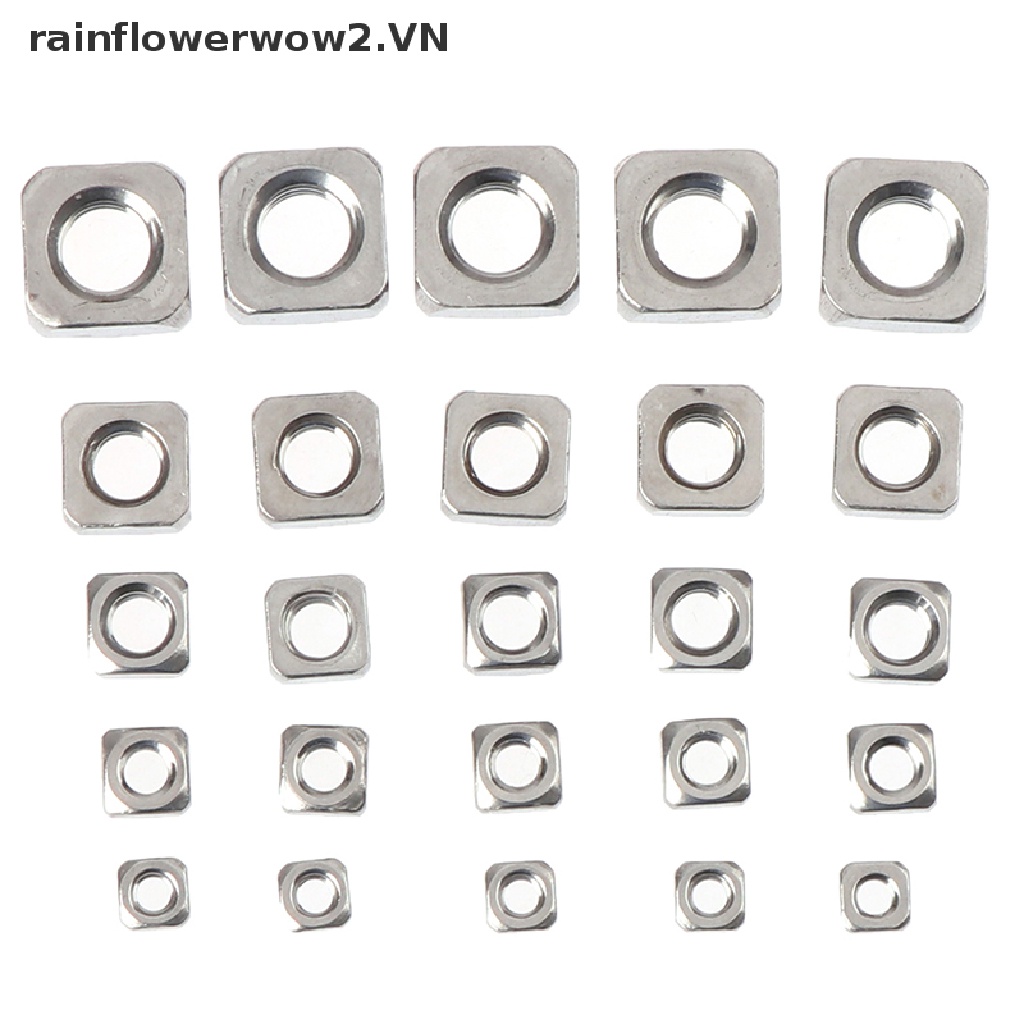 Set 20 Đai Ốc Vuông Bằng Thép Không Gỉ M3 M4 M5 M6 M8 304 Chuyên Dụng