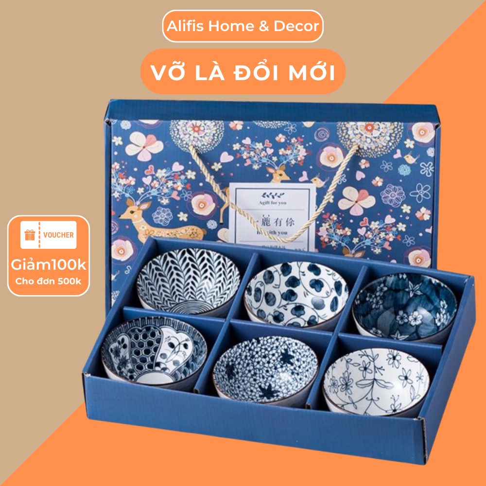 Bộ bát ăn cơm làm quà tặng tân gia set từ 2-6 món , quà tặng nhân viên, quà cưới Alifis