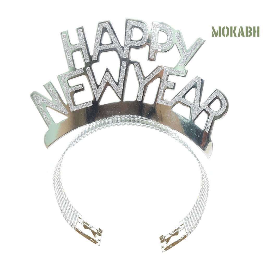 Băng Đô Cài Tóc Đính Chữ Lấp Lánh Chống Trượt Trang Trí Năm Mới