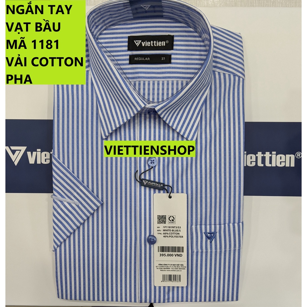 (1181 SS) ÁO SƠ MI VIỆT TIẾN NGẮN TAY KẺ SỌC