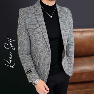 Blazer Nam, Vest Nam Công Sở 1 Cúc, Áo Dạ Nam Hàn Quốc Form Body Lịch Lãm , KOREA SUIT | VE4