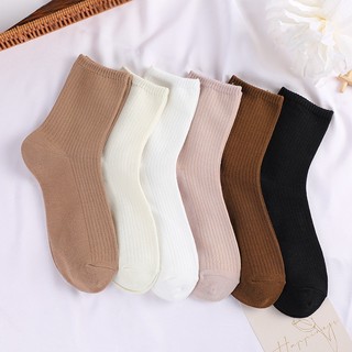 Tất nữ cổ trung , vớ nữ cổ trung kiểu dáng trơn nhiều màu phong cách năng động