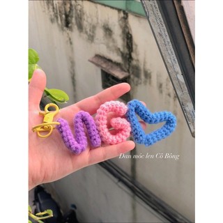 Móc khoá chữ bằng len handmade (ghép tên theo yêu cầu)