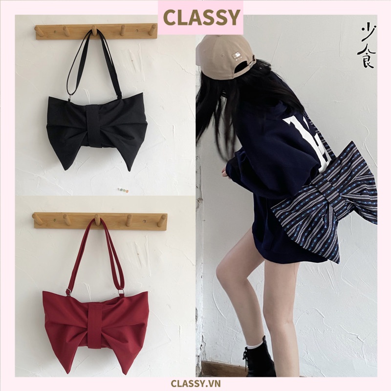 Túi đeo chéo Classy bằng vải hình nơ xinh xắn T596