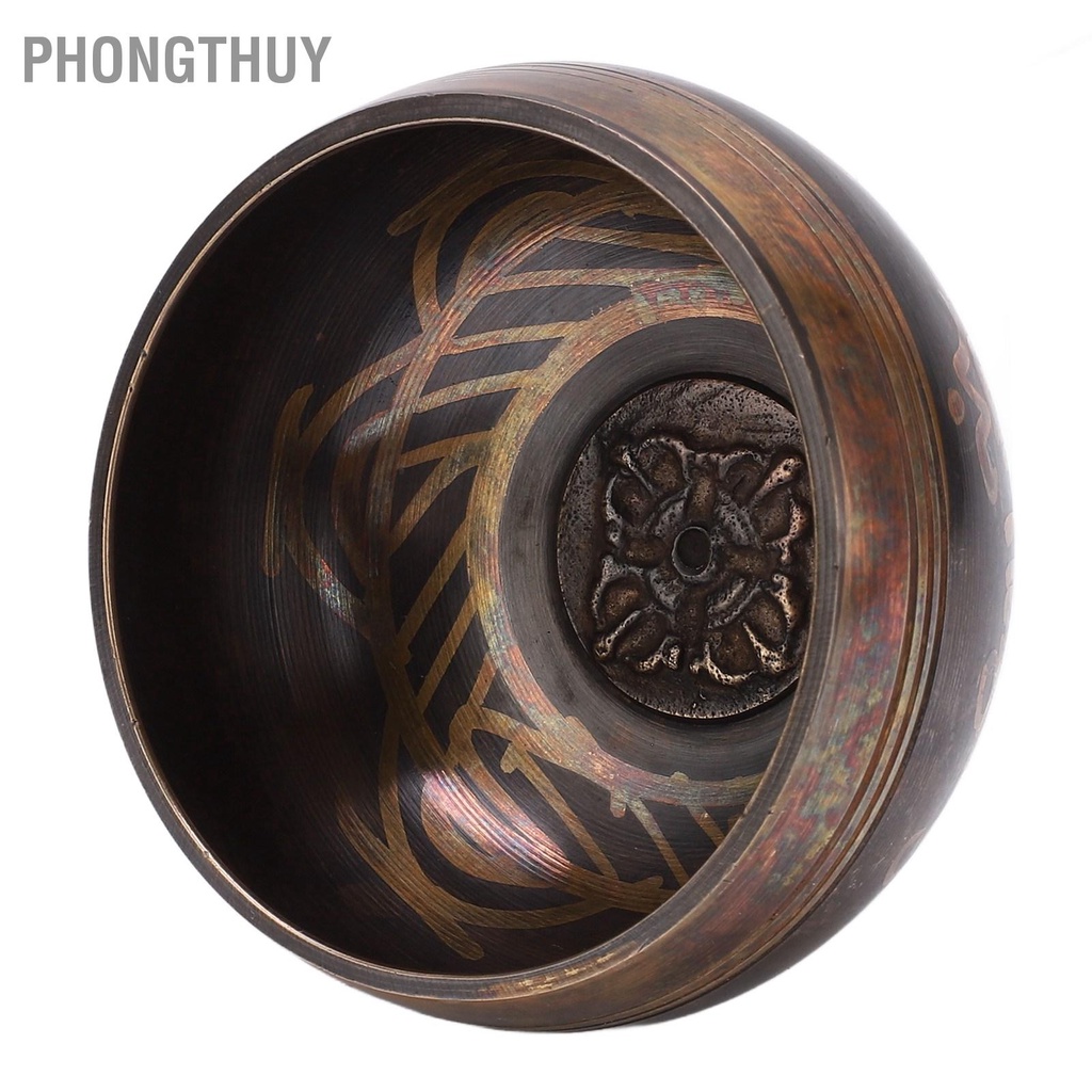 Chuông bát xoay Nepal Tây Tạng bằng Đồng Có cây gõ mõ và đế Tập Yoga Thiền Phật