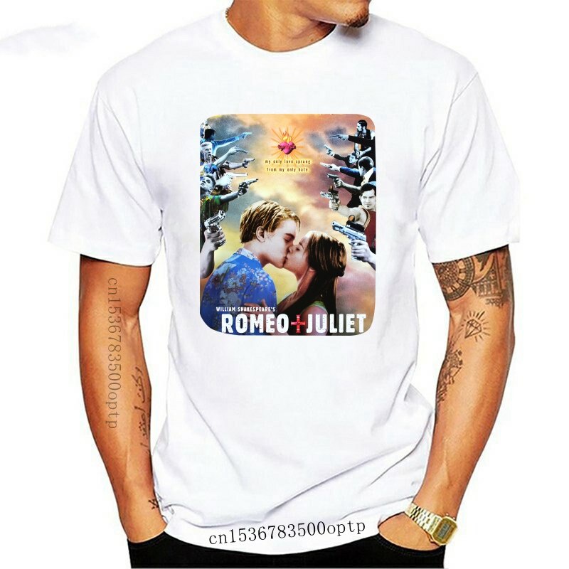 Thời Trang Nam Áo Vintage ROMEO VÀ JULIET 1998 VTG ÁO THUN LEONARDO DiCAPRIO Phim Rap Reprint Áo Tee