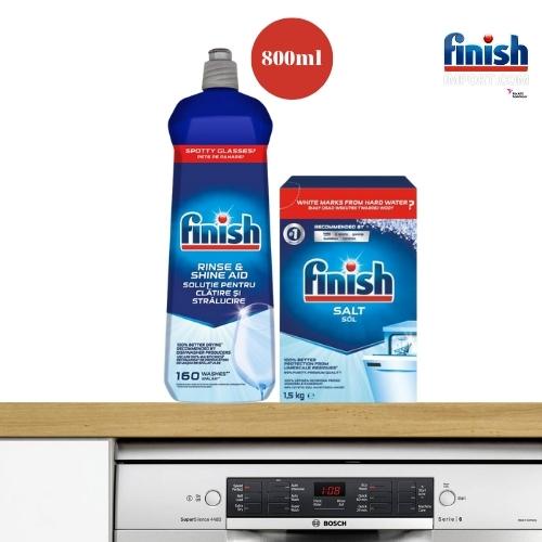 (COMBO 2 món muối và làm bóng Finish) – Hộp 1,5Kg muối Finish (Làm mềm nước) + Chai 800ml nước làm bóng Finish