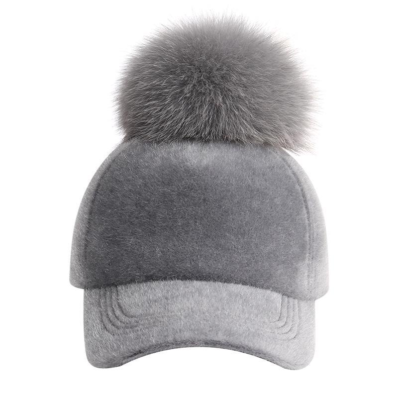 Mũ Lưỡi Trai Lông Cáo Dày Dặn Thời Trang Thu Đông Hàn Quốc Cho Nữ