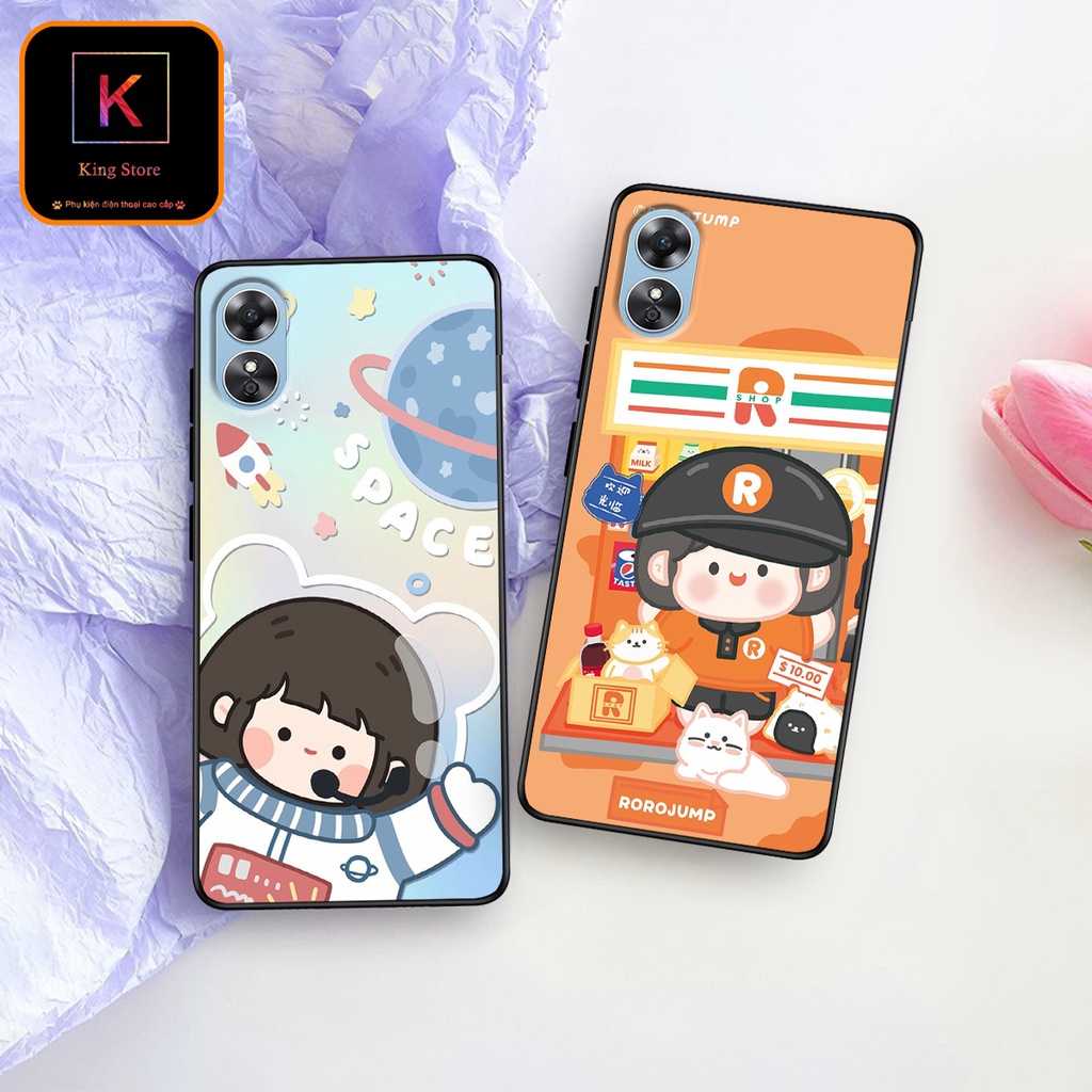 Ốp lưng Oppo A17 - A17k in hình Ngân hà &amp; Roro Jumb - Chất liệu TPU cao cấp
