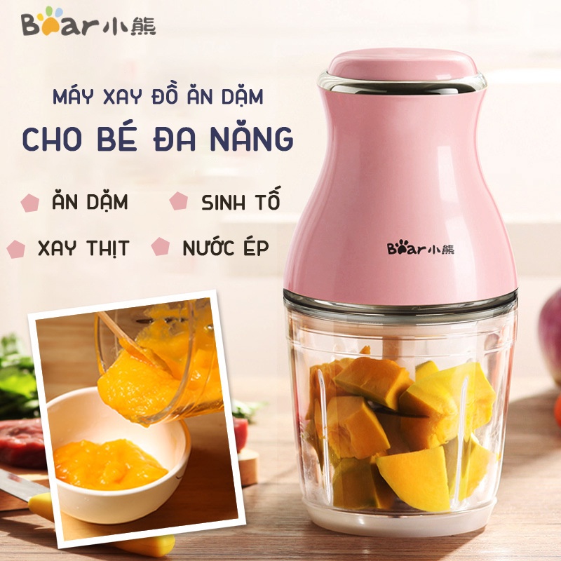 Máy Xay Thịt, Sinh Tố, Đồ Ăn Dặm Cho Bé 0.6L KidsWorld Bear QSJ-B02U2/QSJ-B02R1 Công Suất 200WChính Hãng