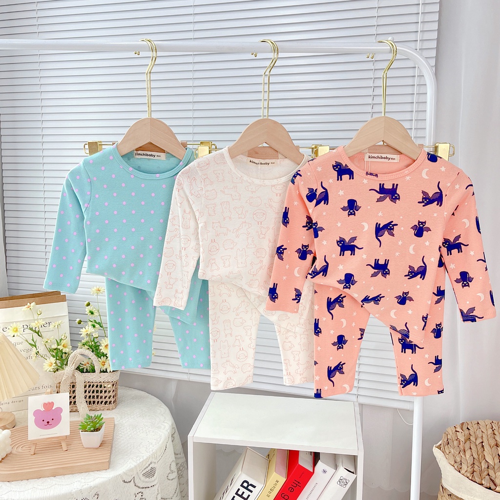 Set 3 Bộ Cotton Borip Bé Gái KIMCHIBABY Vải Dư Xịn Hoạ Tiết Pony, Bộ Quần Áo Cho Bé Mặc Nhà MKMTD2221