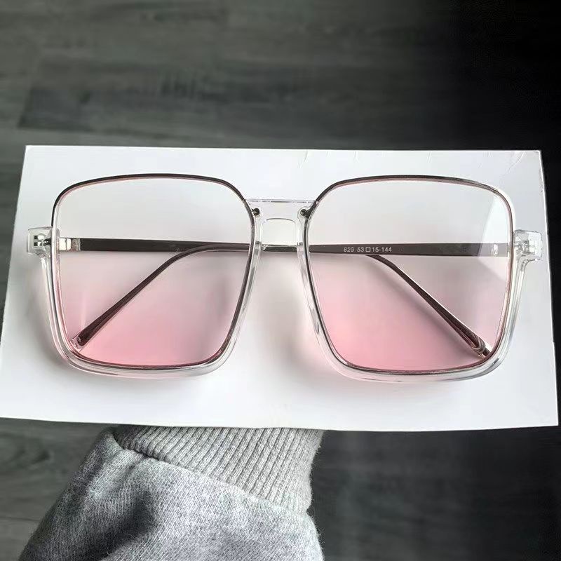 Kính Mát Gọng Vuông Lớn Trong Suốt Chống Tia UV Phong Cách Hàn Quốc Cổ Điển Thời Trang Cho Nữ