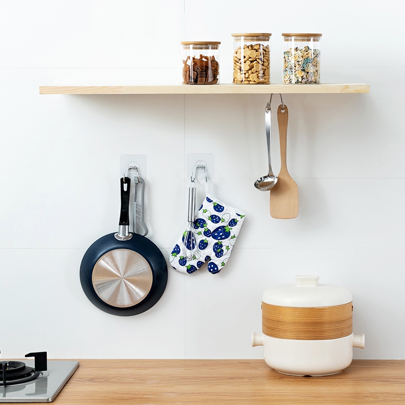 Móc Đôi Dán Tường Nhà Bếp Inox BEECOOK , Móc Treo Đồ Gia Dụng