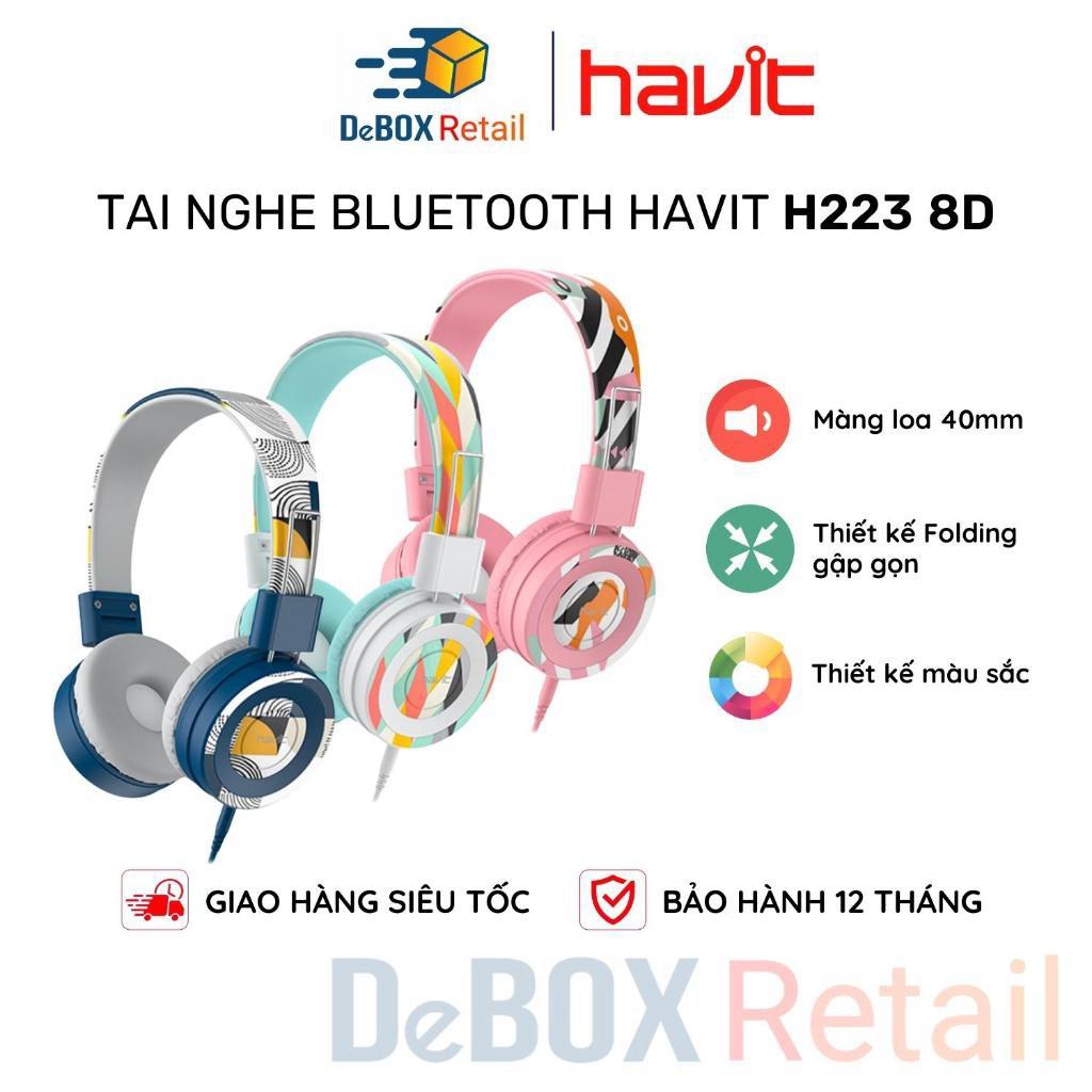 Tai Nghe Headphone Havit H2238D, Đa Màu Sắc Thời Trang , Driver 40mm Âm Thanh Sống Động - Hàng Chính Hãng BH 12 Tháng