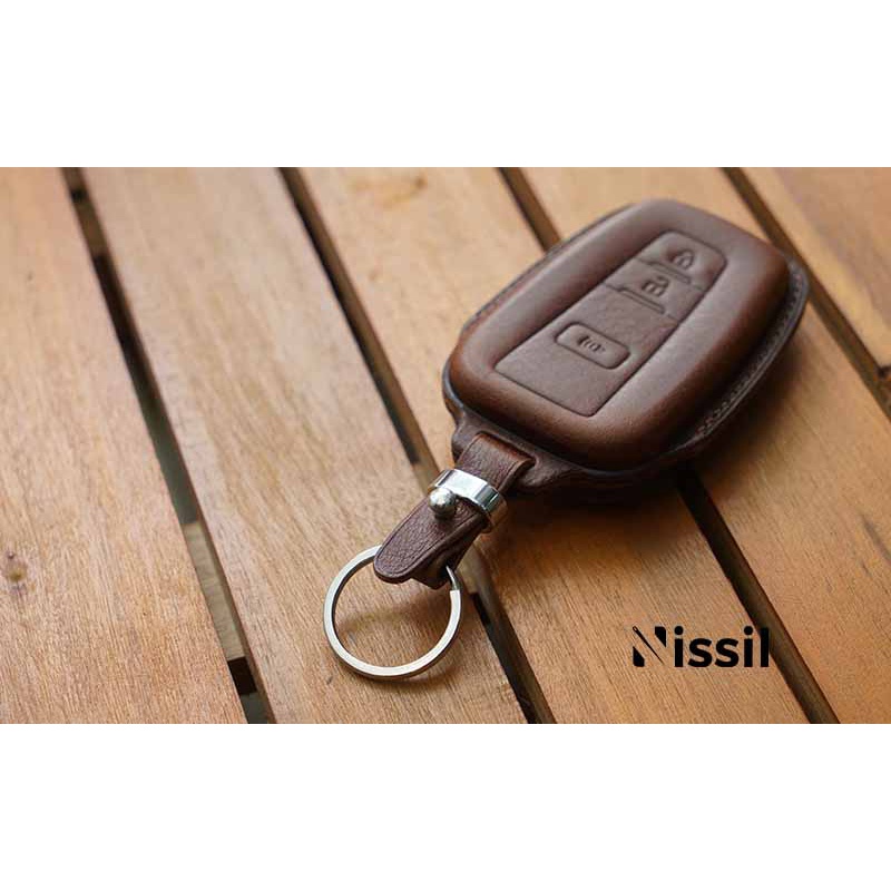 Bao da Toyota Corolla Cross, Altis 2022 - M2 - 3 nút - Da bò vachetta - bao da chìa khoá ô tô