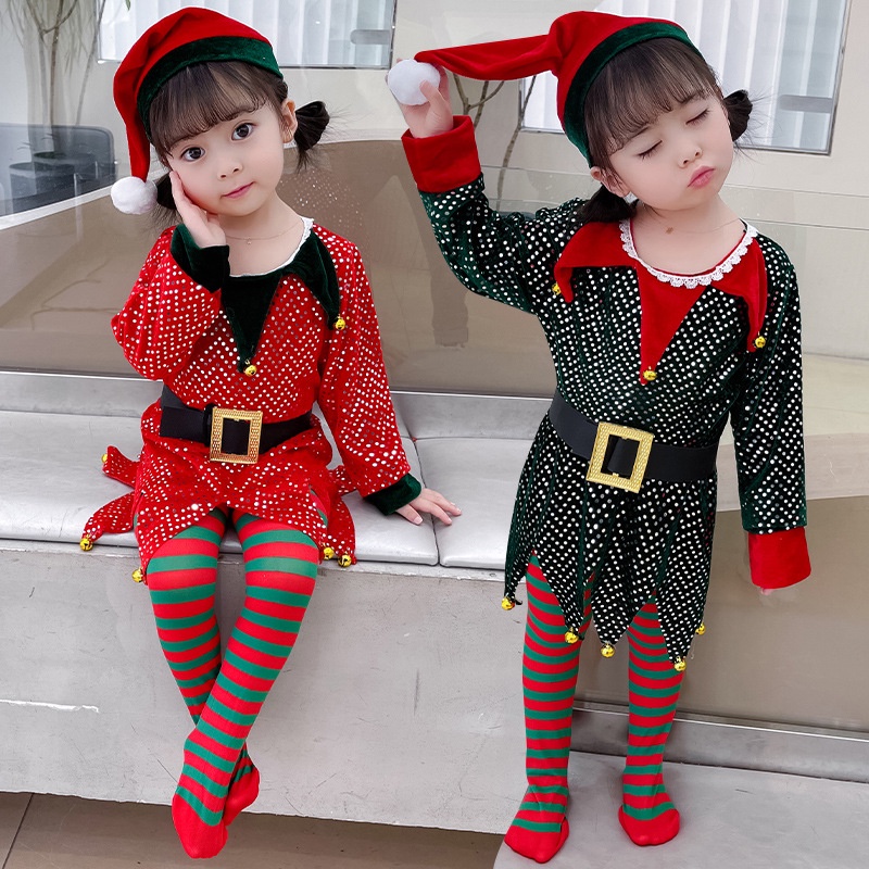 Đầm Hóa Trang Giáng Sinh Dễ Thương Cho Bé Gái UT4E