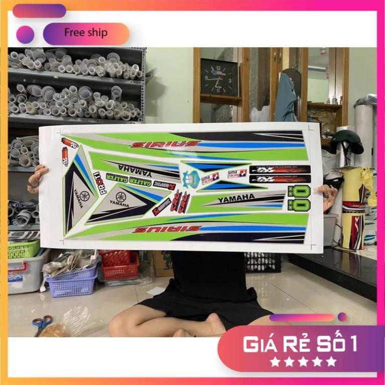 FREE SHIP + QUÀ TẶNG Tem rời xe Sirius 110 bạc xanh