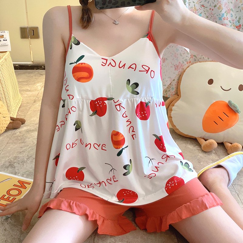 Bộ đồ mặc nhà, đồ ngủ 2 dây sexy nữ,dễ thương, có đệm ngực