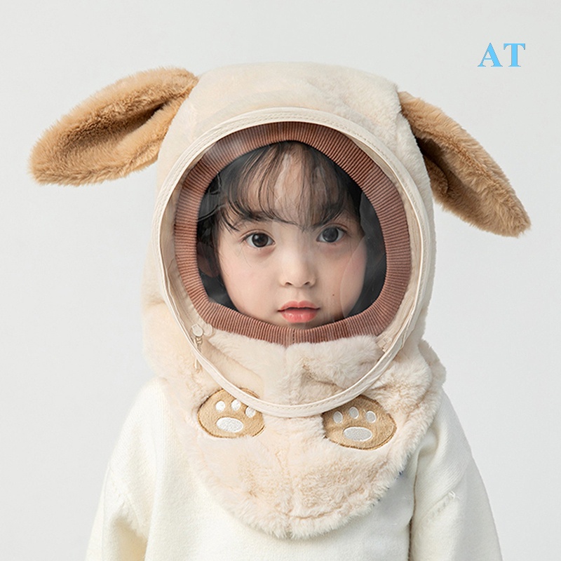 Mũ Trùm Đầu Kiêm Mặt Nạ Bảo Vệ Chống Gió Dày Dặn Giữ Ấm Mùa Đông Cho Bé
