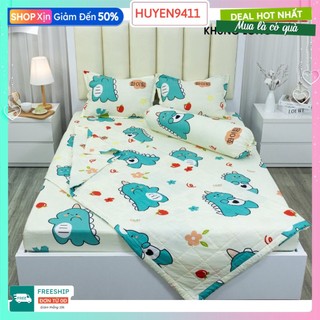 hcm-Ga giường cotton poly kích thước 1m2 1m6 1m8 bọc đệm không vỏ gối-MẪU KHỦNG LONG TIM