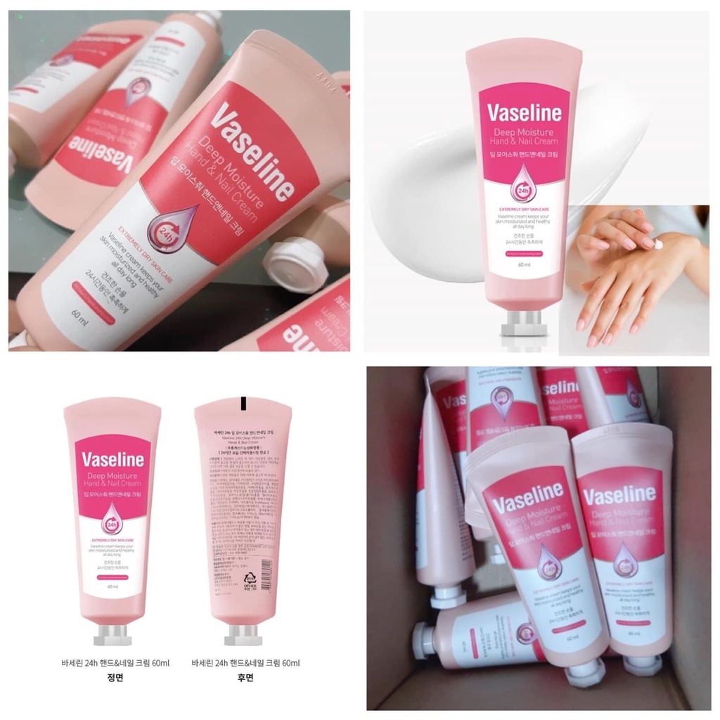 Kem Dưỡng Da Tay & Móng Tay Vaseline Hàn Quốc Deep Moisture Hand & Nail Cream 60ml PL082
