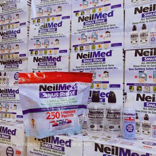 Set Nước Muối Rửa Mũi (Nước Muối Sinh Lý) Neilmed Sinus Rinse 250 Gói