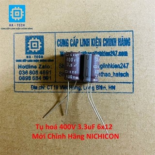 Tụ hoá 400V 3.3uF 6x12 Chính hãng mới NICHICON 100%