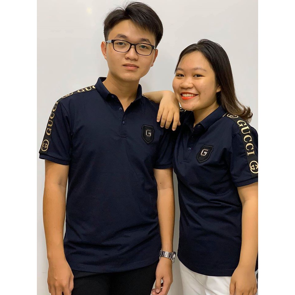 Áo thun nam body cổ trụ cao cấp Gucci, phối dây vai logo kiểu g