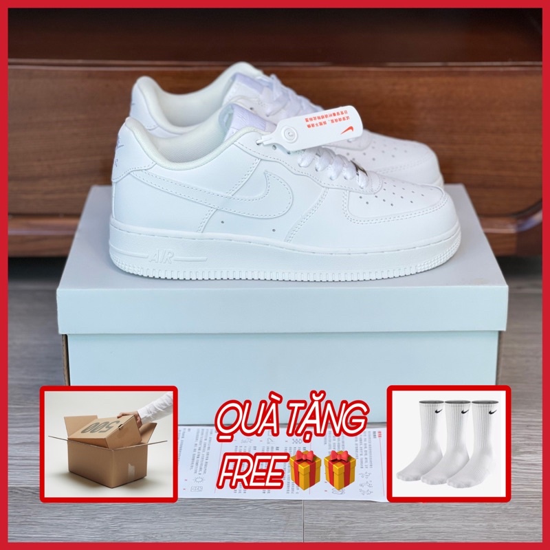 Giày Sneaker_Nike Air Force 1, AF1 trắng Đế Air Size 36-46 Tặng Tất Full box bill phụ kiện