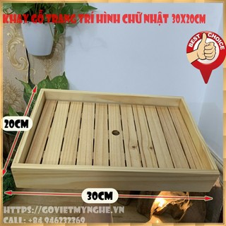 [30cm x 20cm] Khay gỗ chữ nhật trang trí món ăn trưng bày món ăn Sushi Sashimi - Hotpot - set BBQ cho nhà hàng