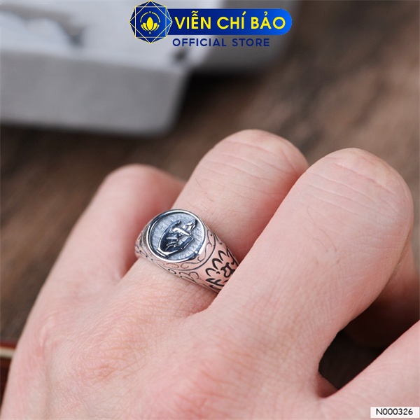 Nhẫn từ bi chất liệu bạc Thái 925 thời trang phụ kiện trang sức Viễn Chí Bảo N000326
