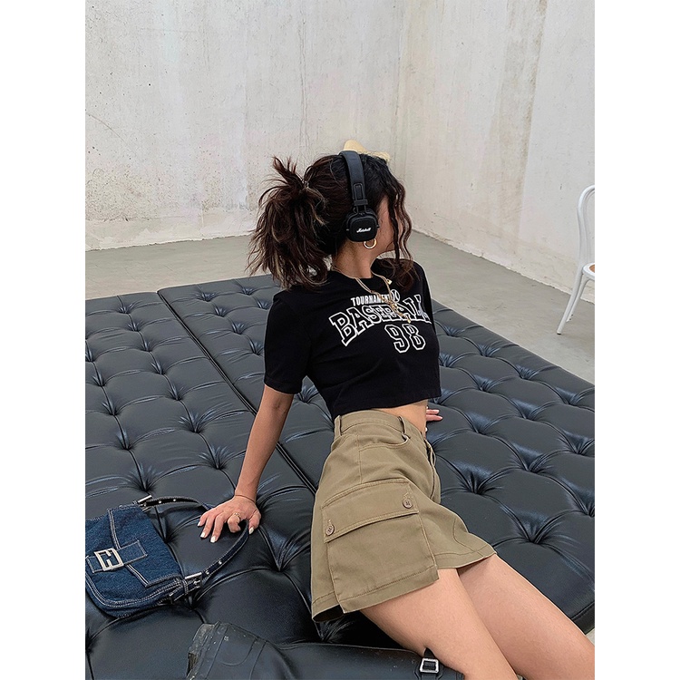 ÁO THUN CROPTOP (BABY TEE) SỐ 98 MÀU ĐEN,NÂU CÓ FREESIZE