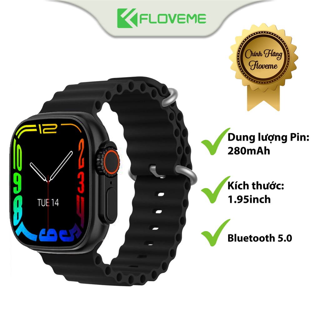 Đồng Hồ Thông Minh Floveme WATCH 8 Ultra 42MM Kết Nối Bluetooth Nghe Gọi Nhận Tin Nhắn - Đo Sức Khỏe - Nhịp Tim