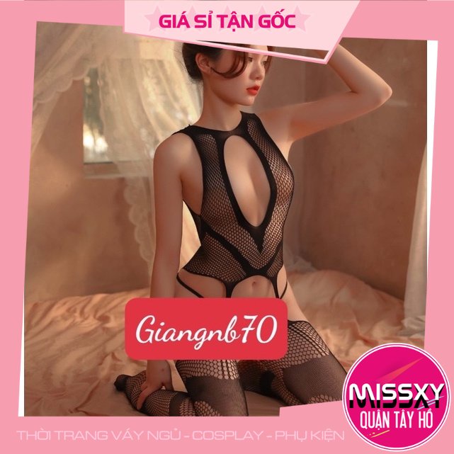 Đồ ngủ sexy bó sát Bodystocking tất thun lưới toàn thân hở bụng - [ MISSXY TÂY HỒ ]