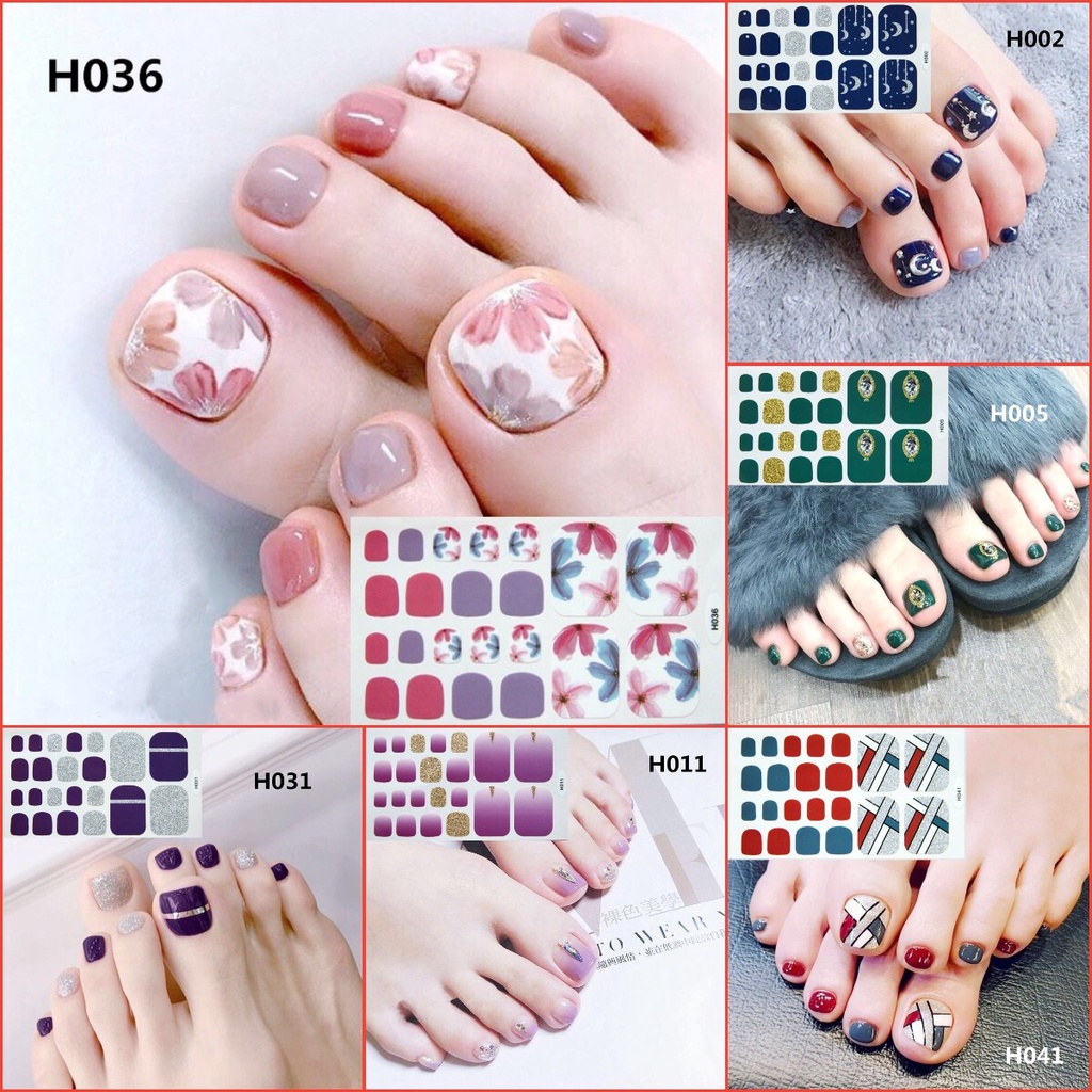Miếng Dán Trang Trí Móng Chân Họa Tiết Kẻ Sọc / Hình Học 3D Màu Vàng Kim Chống Thấm Nước Siêu Bền Tiện Dụng DIY