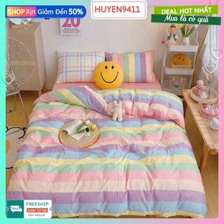 Ga bọc đệm 1m2x2m,1m6x2m bo chun xung quanh,vải mềm mịn-mẫu kẻ sắc màu