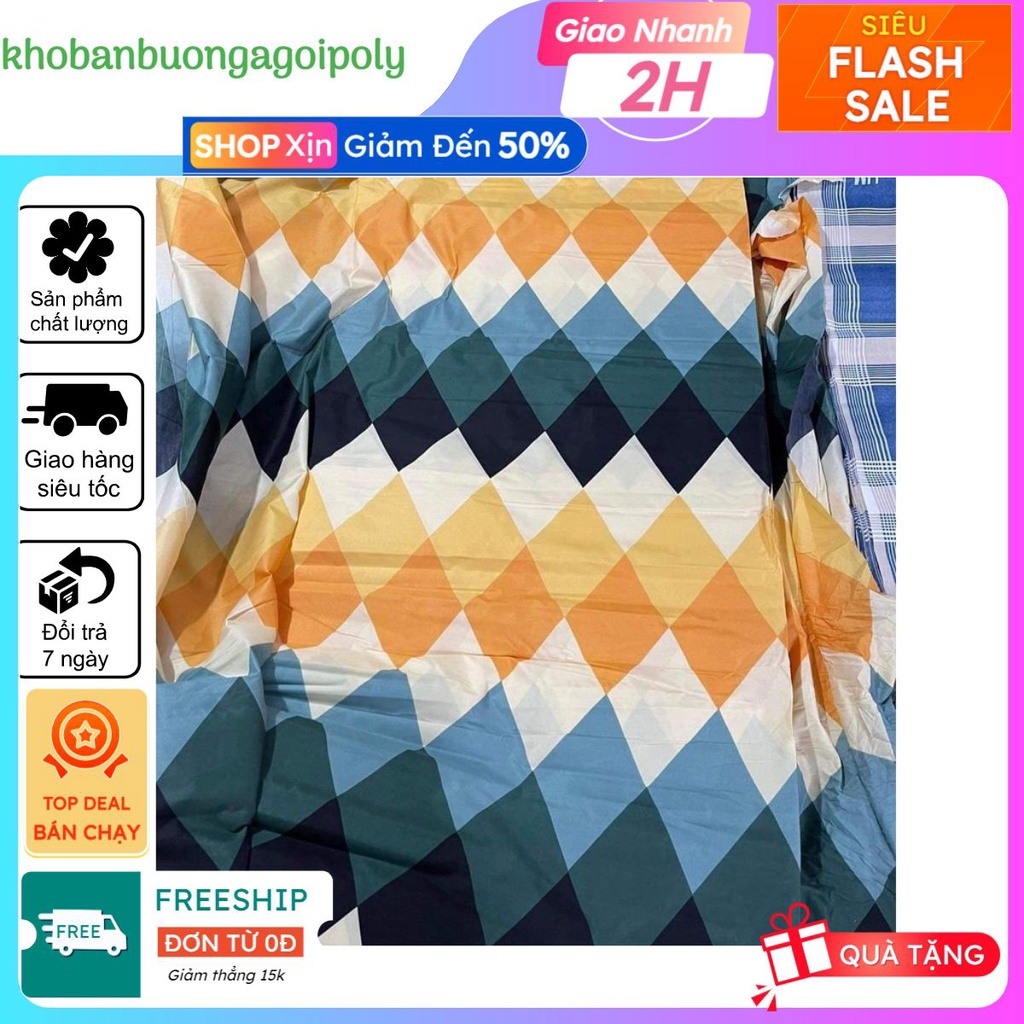 Vải may ga gối khổ rộng 2m3, chất cotton poly mềm mịn, kẻ ziczac