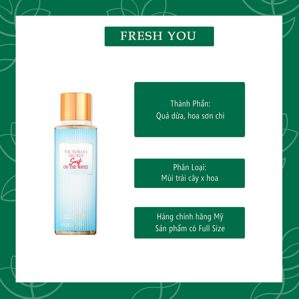Surf On The Waves Xịt thơm toàn thân body mist khác Victoria's