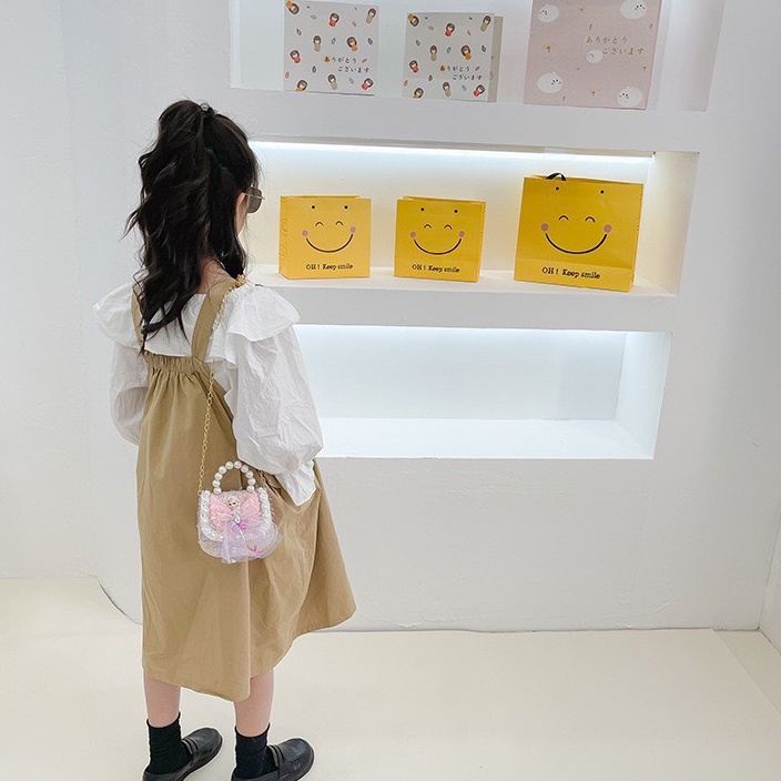 Túi Đeo Chéo Công Chúa Cho Bé Gái WOWKIDS Quai Ngọc Phong Cách Hàn Quốc