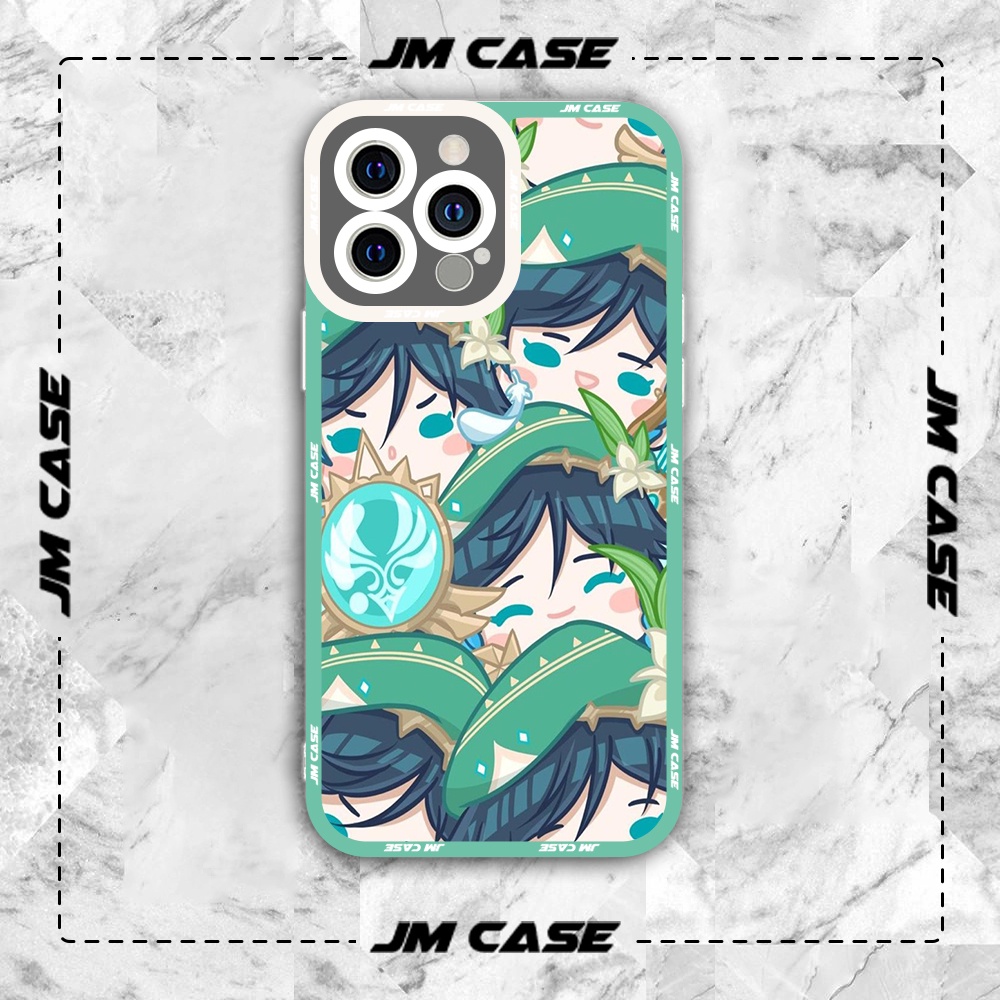 Ốp lưng iphone cạnh vuông JMCase Venti Game Anime Genshin Impact 7/7plus/8/8plus/x/xs/11/12/pro/max/plus/promax