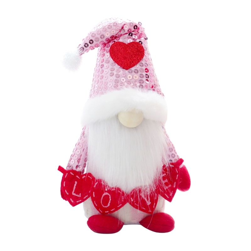 Búp Bê Đội Mũ Đính Kim Sa Trái Tim Xinh Xắn Dùng Làm Quà Tặng Valentine