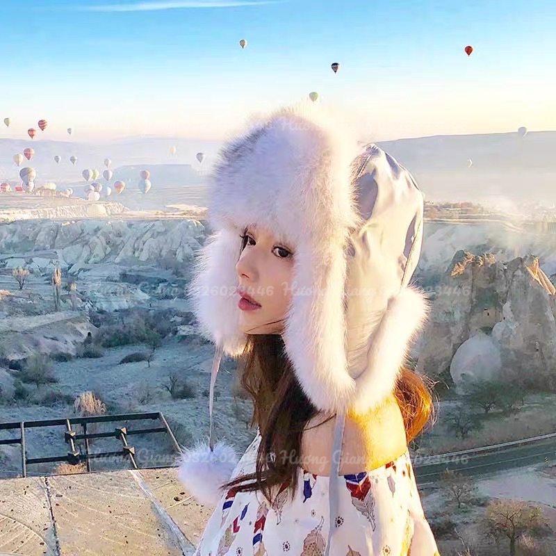 Mũ Lông Mông Cổ, Mũ Lông Trần Trám, Mũ Lông Chụp Hình Concept Noel