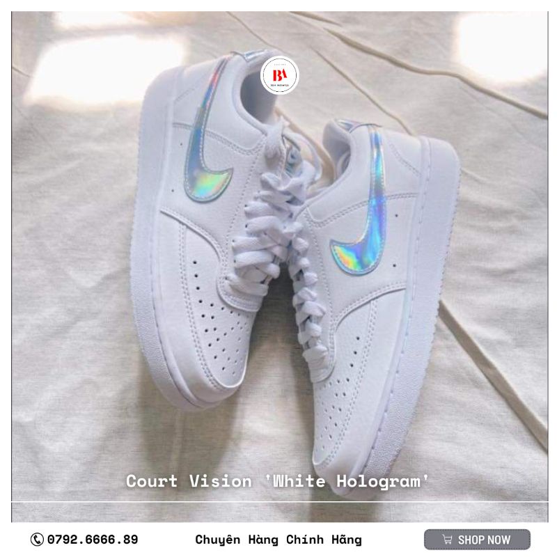 CHÍNH HÃNG Giày Court Vision Low Trắng