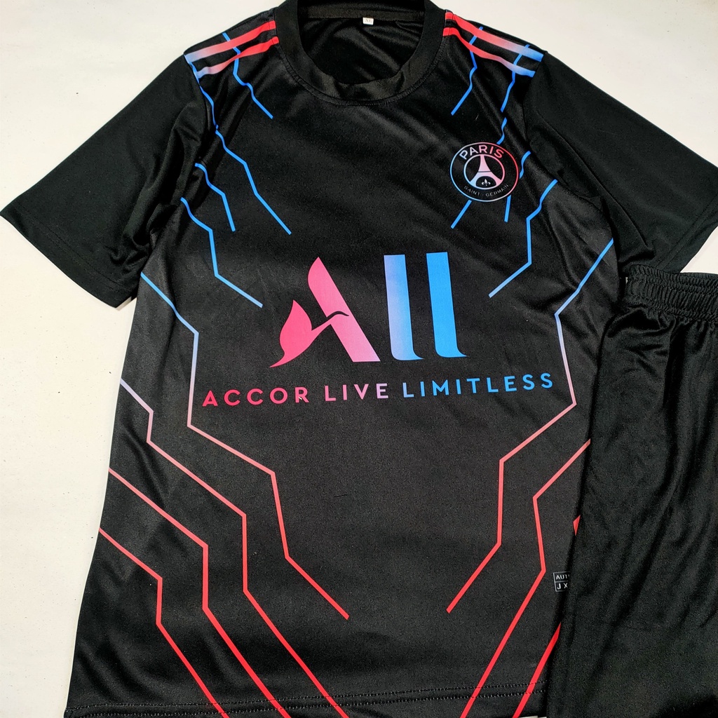 Bộ quần áo bóng đá CLB PSG đen đẹp thun lạnh