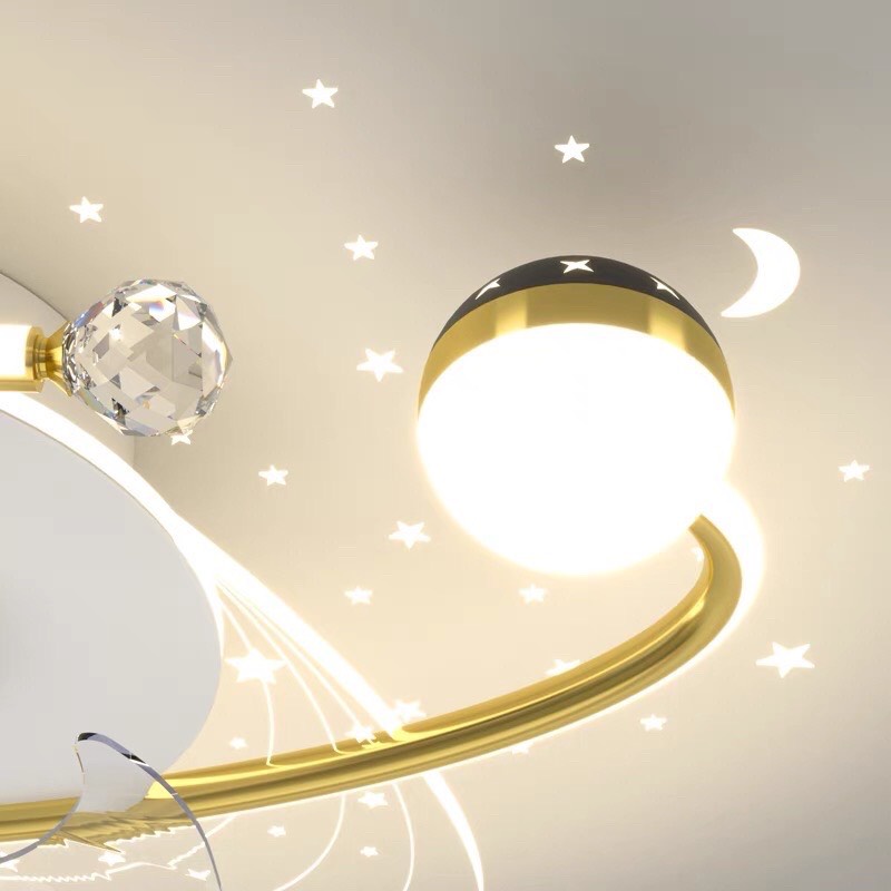 Đèn ốp trần,Quạt đảo trần dải ngân hà 3 chế độ sáng KT: 52*52*13cm,có điều khiển từ xa trang trí phòng ngủ,BH 2 năm