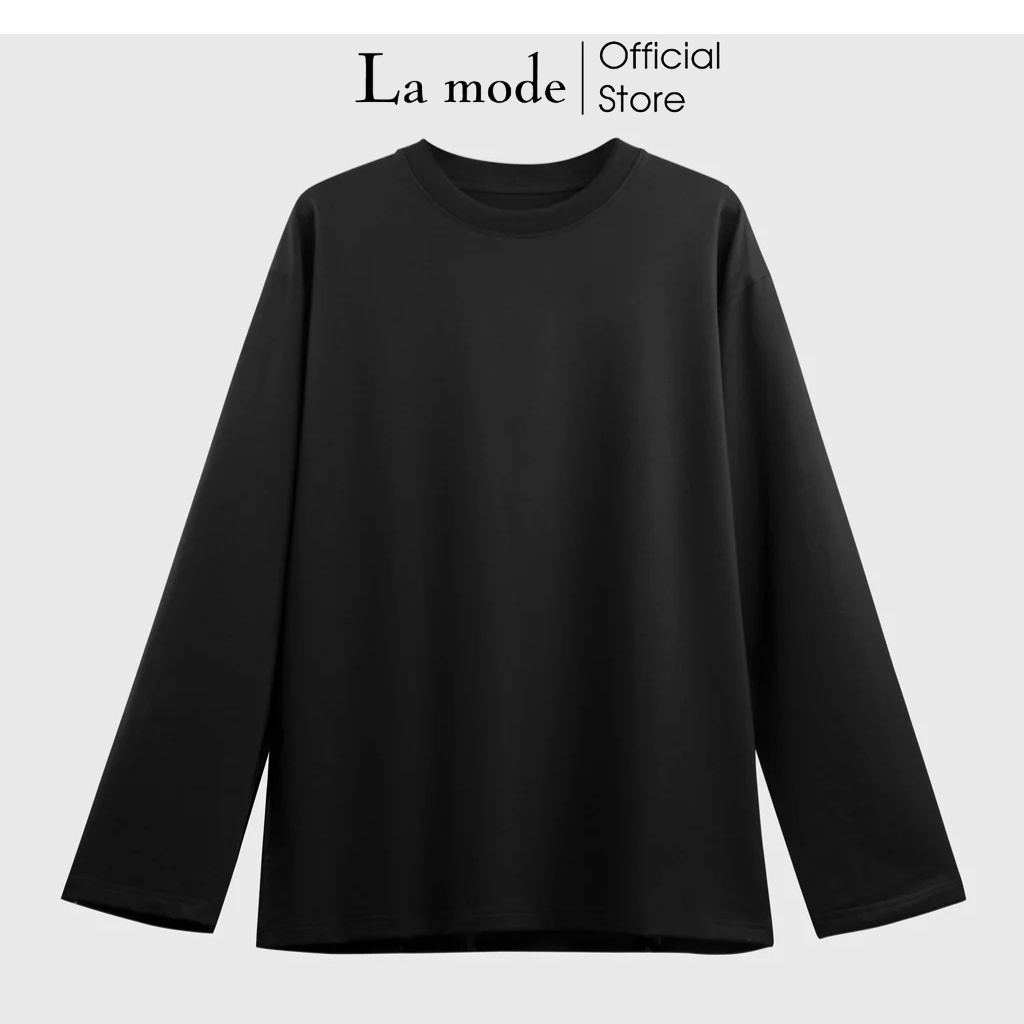 Áo Thun Tay Dài Longtee Trơn Basic Unisex Nam Nữ Form Rộng - La mode